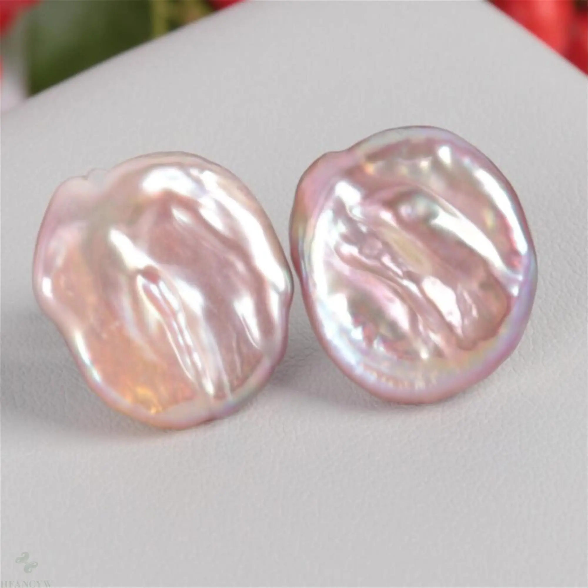 Цвет круговой монета барочный жемчуг серьги с серебряным крючком Элитная