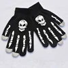 Balleenshiny Fluorescent Skeleton Gloves for Children Boys Girls Mittens Skull Gloves Warm Winter Print Knitting Luminous Gloves 4