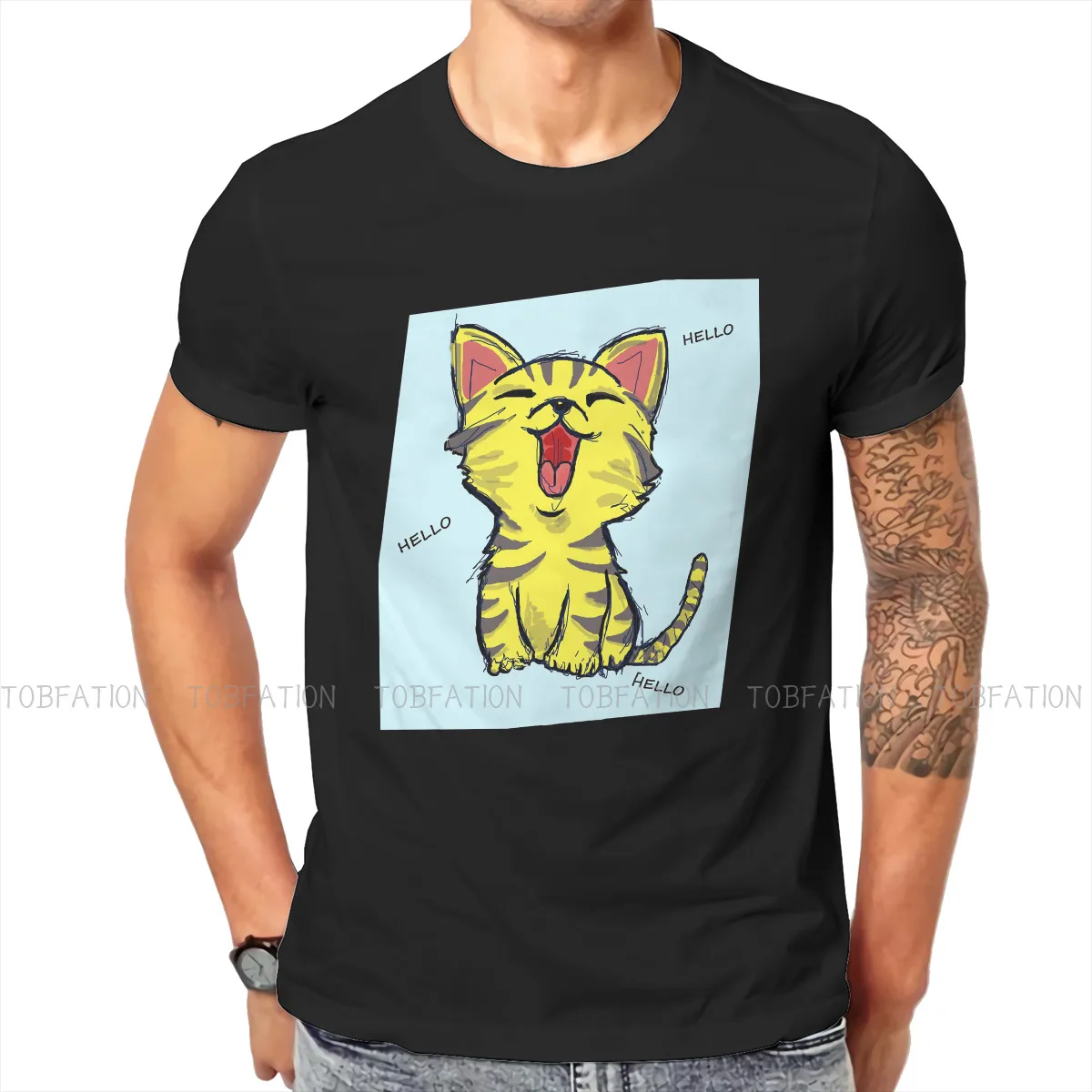 

Здравствуйте, флейта в шляпе, Оригинальная футболка из мультяшной пленки, мужские топы, новый дизайн, пушистая