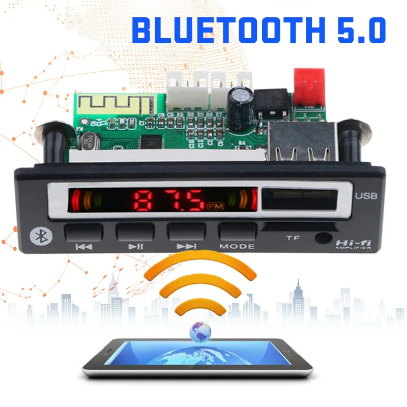 1 din стерео приемник MP3-плеер декодер цветной экран bluetooth автомобильный комплект модуль 5,0 динамик fm модулятор аудио Авто tf aux