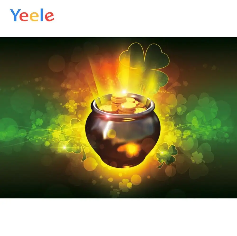 Yeele Shamrocks светильник боке золото День Святого Патрика вечерние фоны для