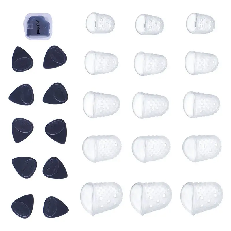 Прозрачные защитные наконечники для гитары Meideal 15 шт. 5 размеров силикон укулеле +