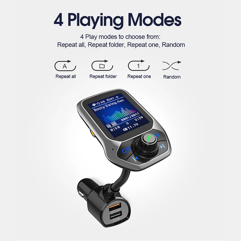 Fm передатчик Bluetooth 5 0 1 8 &quotTFT цветной дисплей автомобильный комплект громкой
