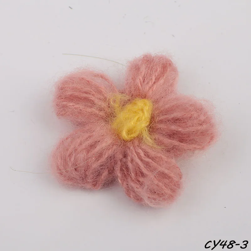 JINJIAN детские милые маленькие цветочные красные шерстяные заколки для волос