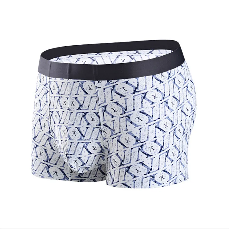 6 pcs/set Science Dyeing Men's Printing Underpants Thin and Touch Skin Free Breathing Underwear Boxer Shorts