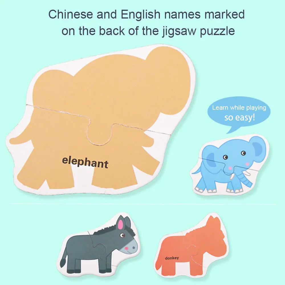 Wooden Toys Puzzle for Kids 3 years Animals/Vegetables/Fruits/Traffic Insects/Poultry Educational Kids Games Jigsaw