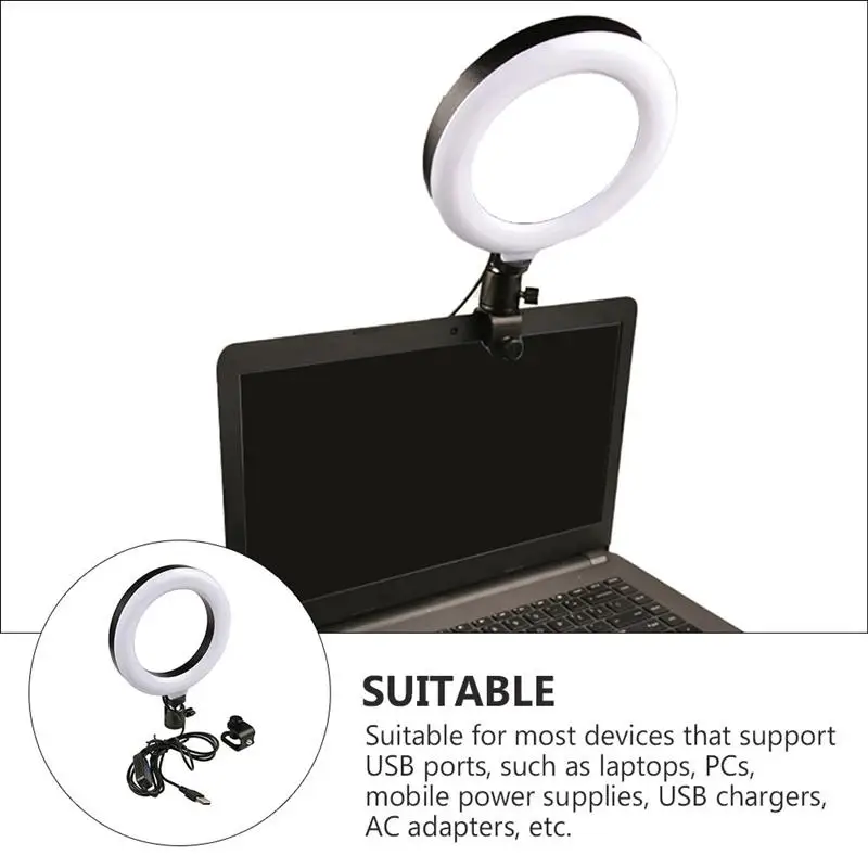 

Laptop Ring Lights with Clamp Adjustable Video Conference LED Lighting Kit