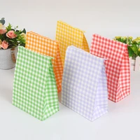 color plaid bag standing paper bag birthday party wedding gift gift supplies wrapping paper hospitality gift bag 10pcs