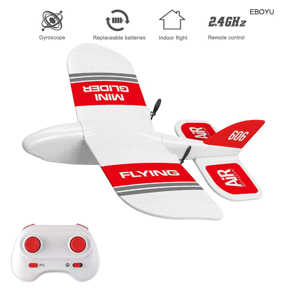 Радиоуправляемый самолет EBOYU KF606, 2,4 ГГц, 2CH, летающий самолет, строительный самолет, игрушечный самолет 15 минут, время полета, детская игрушка