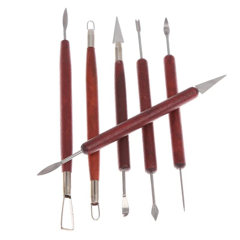 Набор инструментов для работы с гончарной глиной 6 предметов нож резьбы по