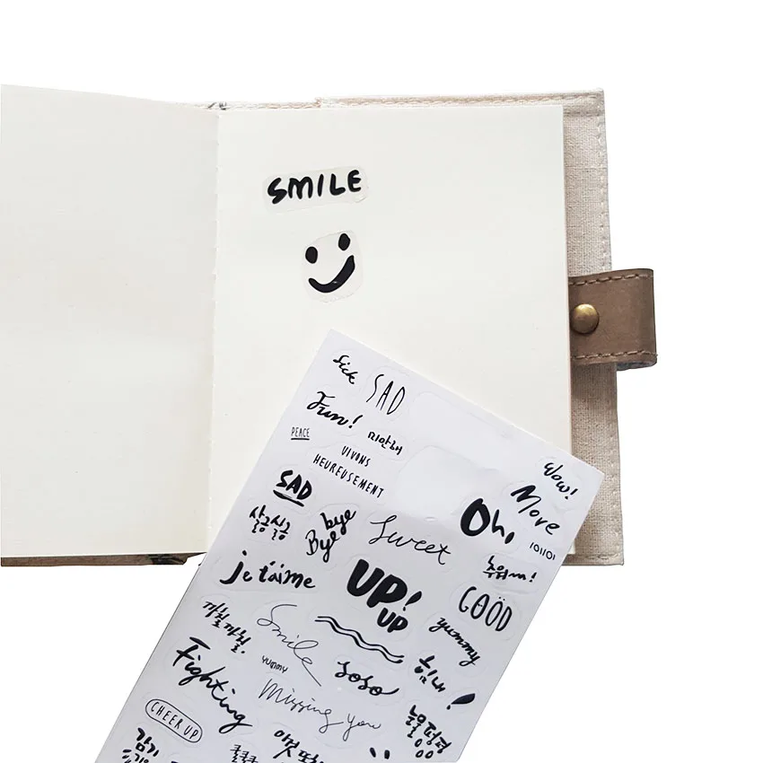 8 шт./лот милые буквы красочные наклейки для скрапбукинга улыбка и слова