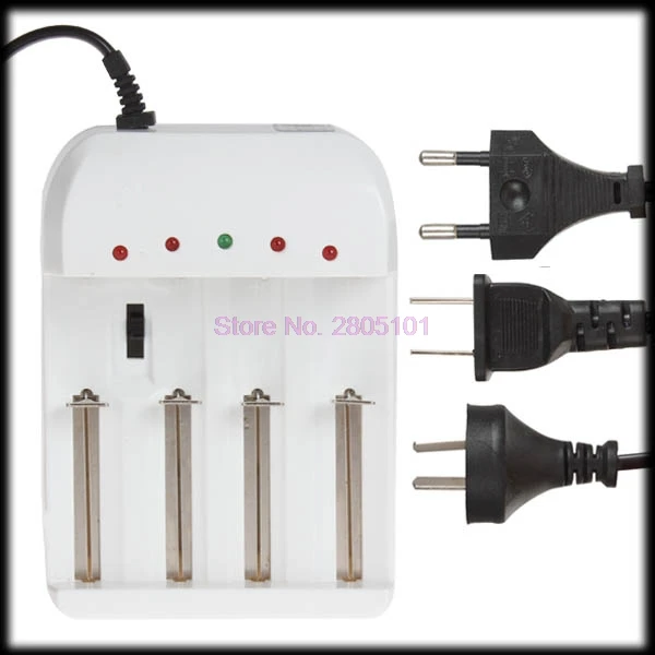 

by DHL or EMS 100 pieces 4 Port Gradually Adjustable Universal Battery Charger (AC 110~240V)