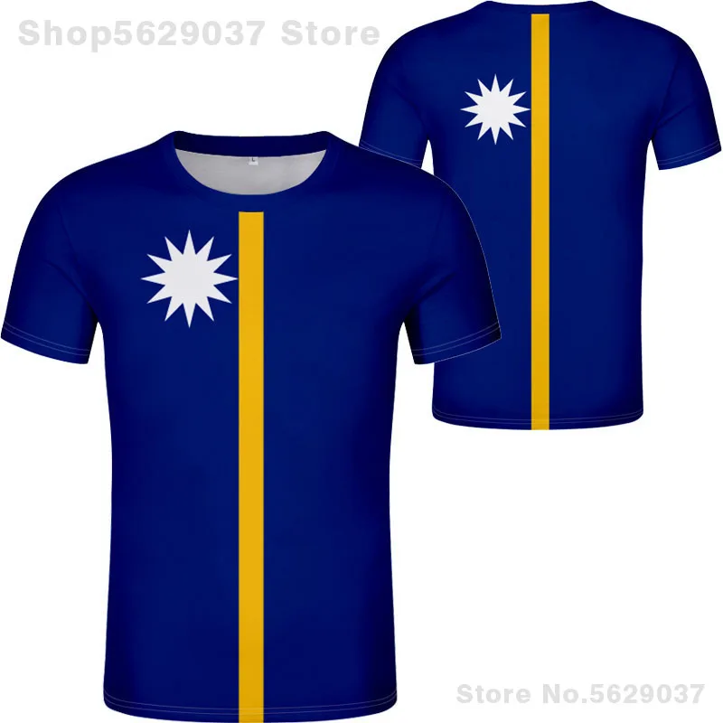 Nauru T Shirt Diy Free Custom Made Name Number Nru T-Shirt Nation Flag Nr Republic Naurun College Print Photo Logo Text Clothing