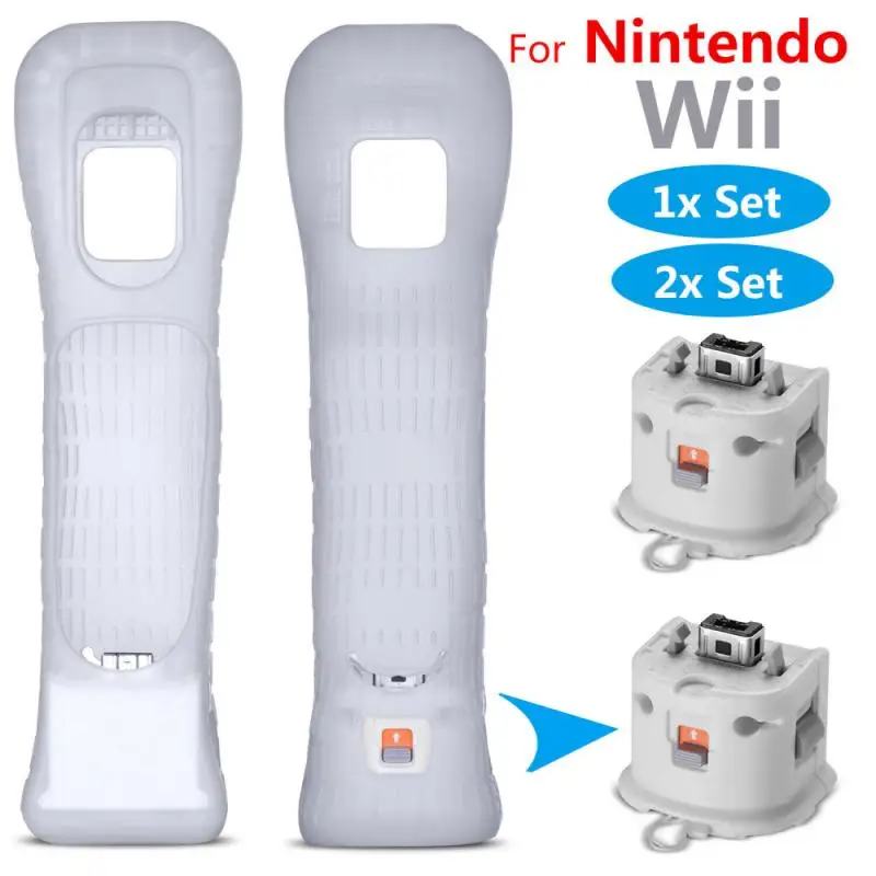 

For Wii Motion Plus Adapter Sensor Handle Accelerator Intensifier & Silicon Case Remote Controller Motion Enhancer Hot
