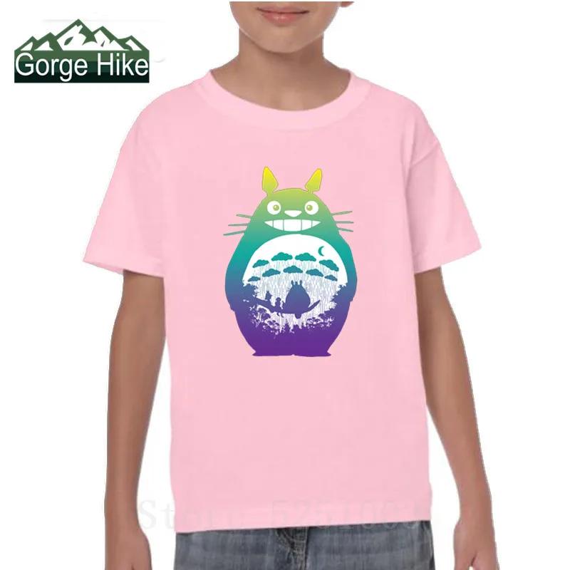 Футболка с рисунком Тоторо кота автобуса Детская Повседневная летняя забавная