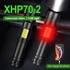 Xhp70.2 COB мощный светодиодный фонарик USB Перезаряжаемый 18650 26650 фонарик xhp50 xhp70 яркий водонепроницаемый фонарь