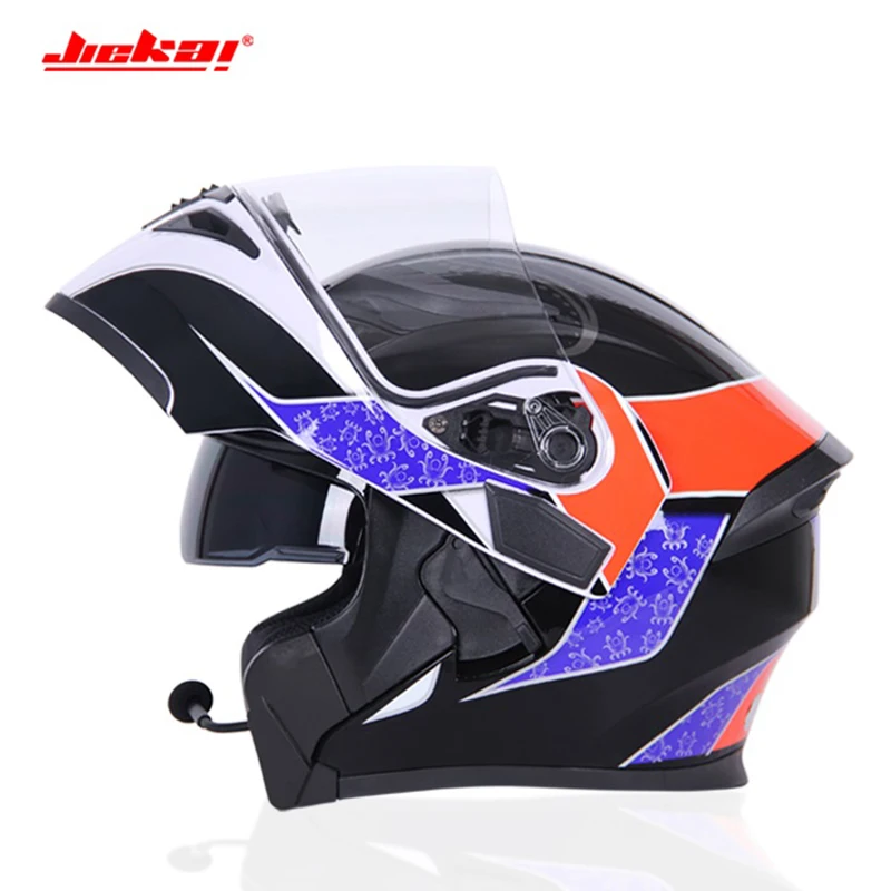 

Cool Motorcycle Helmet Bluetooth Dual Lens Flip Up Helmets Four Seasons Headgear Racing Riding Moto Unisex Helmet