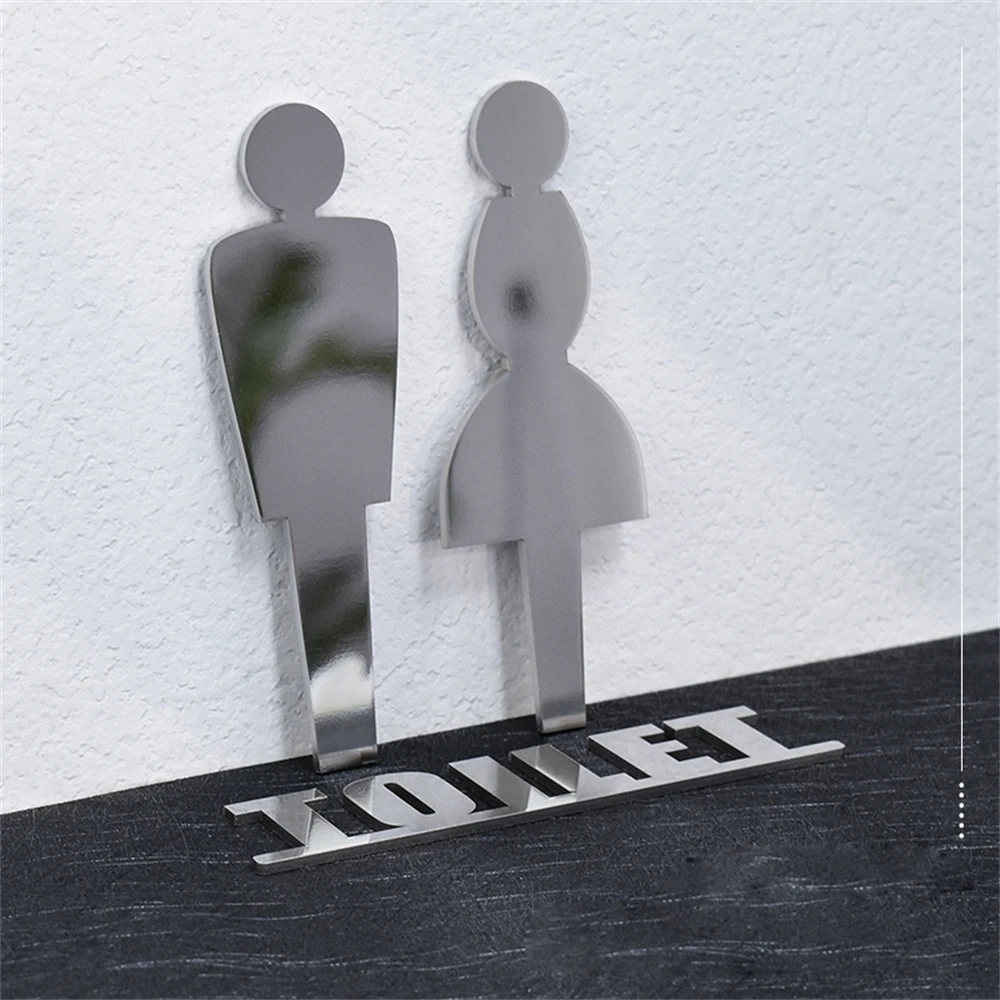 

Metal Restroom Toilet Sign Plate