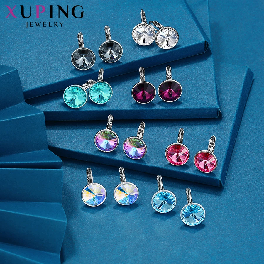 Xuping стильные элегантные блестящие серьги-кольца с кристаллами от Swarovski Подарок на годовщину для женщин девочек M99-20641