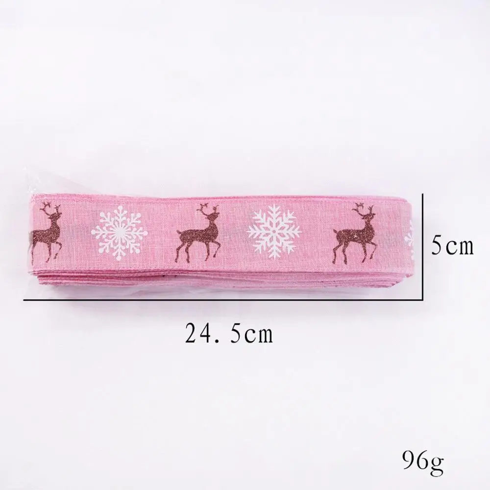 1PC 10m Deer Snowflake Ribbon Home Printing Christmas Tree Decoration Gift Packaging Festival Drop Shipping H5 | Дом и сад
