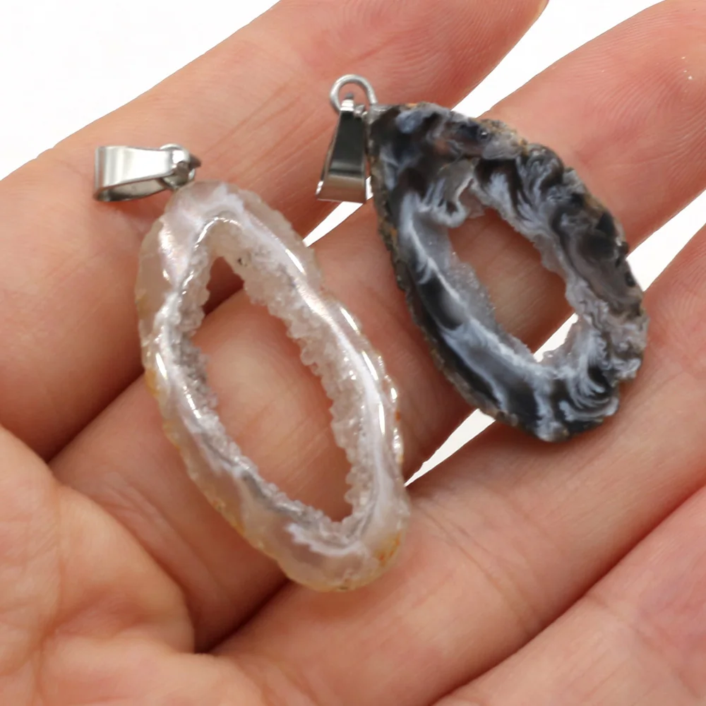 Кулон неправильной формы из натурального агата для самостоятельного