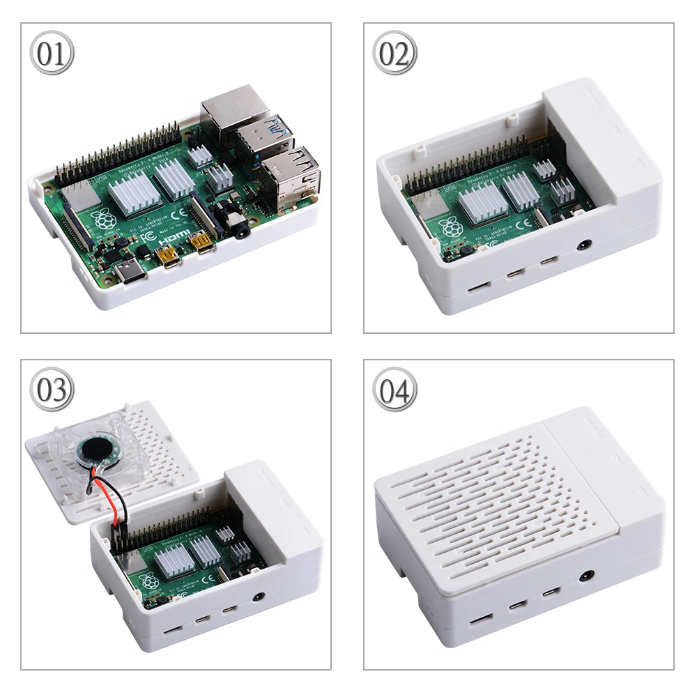 Новый корпус из АБС-пластика типа H Pi4BCase для Raspberry Pi 4B защитный с радиатором