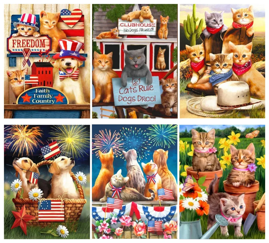 5D DIY Алмазная картина животное собака кошка вышивка крестиком полное сверление