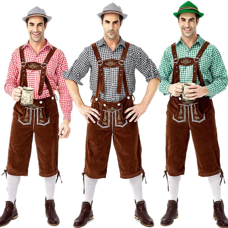 3 шт./компл. костюм для взрослых на Октоберфест Lederhosen мужской баварский Немецкий