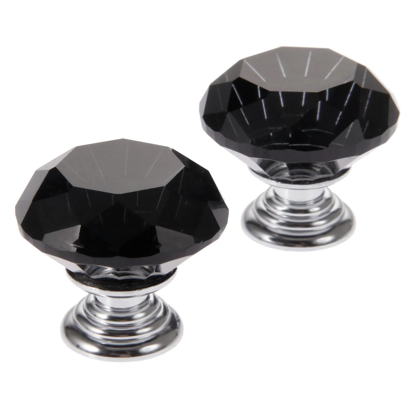 1x30 мм черная Алмазная форма Хрустальная стеклянная ручка выдвижная для шкафа