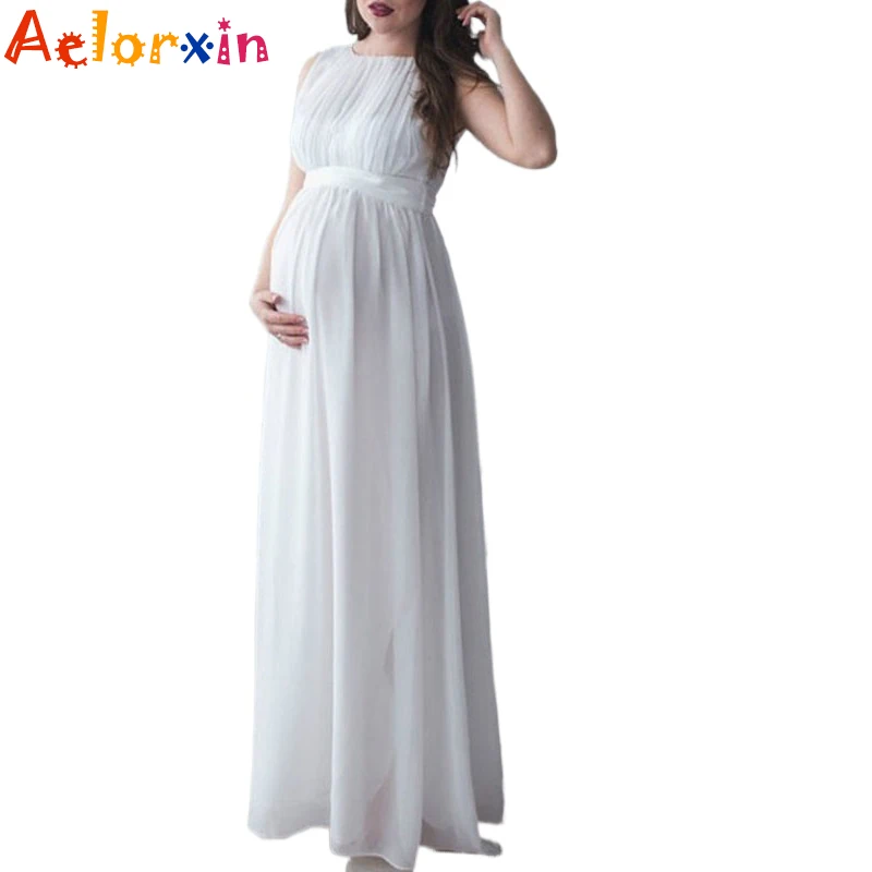 

Chiffon Sleeveless Maxi Dress Maternity Dress for Photography Maternity Photography Maxi Pregnancy Women Vestido