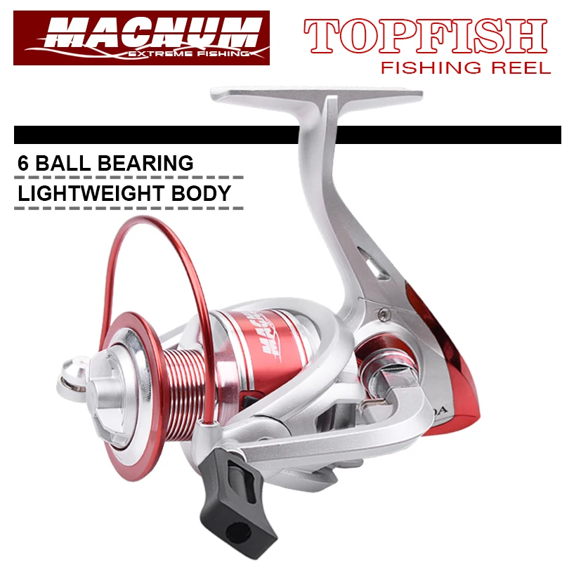 

MACNUM TOPFISH Spinning Fishing Reels 2000/3000/4000/5000/6000 6BB Gear Ratio 4.7:1/5.0:1Metal Spool RED/BLACK/GOLD Reel Fishing