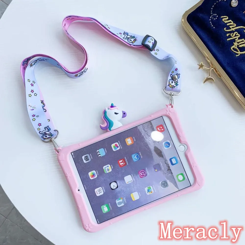 

Kids Cartoon Shockproof Silicone Tablet Protect Case For Samsung Galaxy Tab A 8.0" T290 295 SM-T297 2019 Stand Cover strap + pen