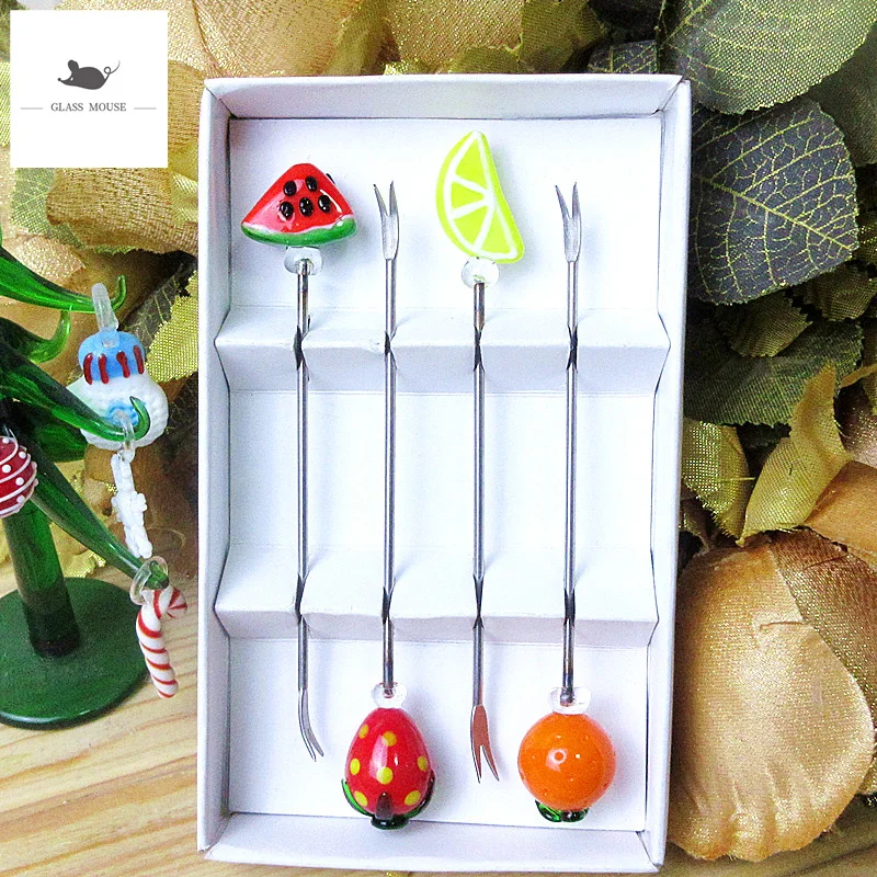 4 шт. декоративные стеклянные украшения для фруктов |