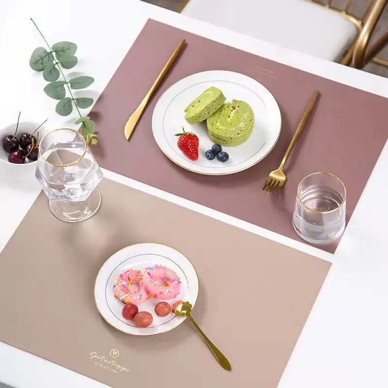 

Modern PU Leather Table Mat Oil-proof Food Mat Heat Insulation Tableware Pad Waterproof Non-slip Washable Bowl Pads