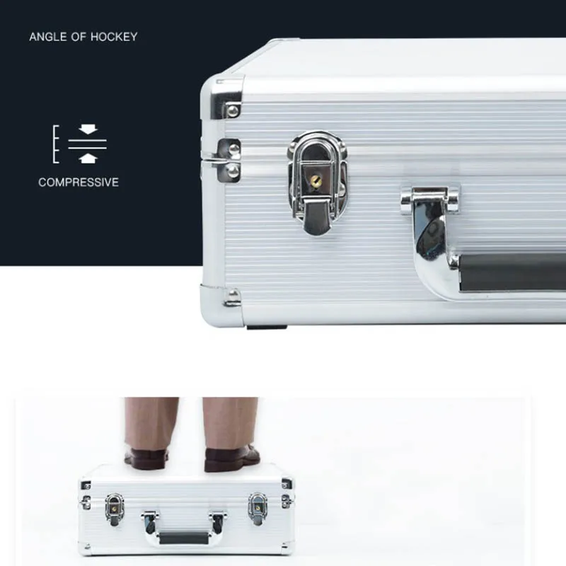 portable aluminum tool box safety equipment toolbox instrument box storage case suitcase impact resistant case with sponge free global shipping