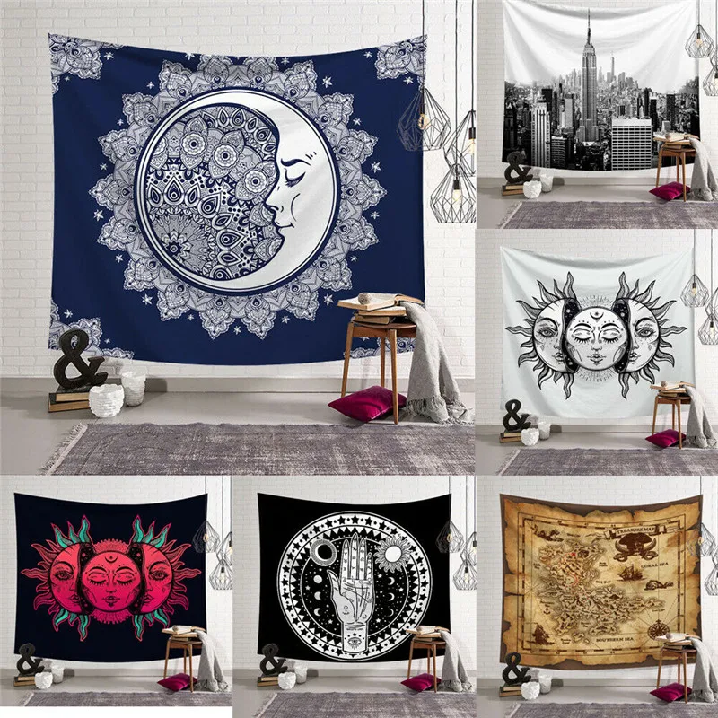 Новый модный скандинавский гобелен на стену Мандала хиппи плед в богемном