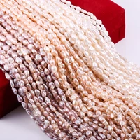 rice shape pearl real natural freshwater pearl beads loose beads for elegant necklace bracelet jewelry making diy size 7x9mm
