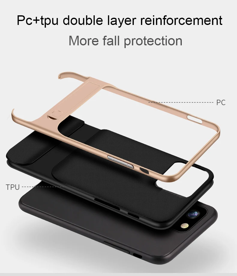Чехол для iPhone 11 Pro Max X XS XR, чехол для 6 6 S 7 8 Plus, чехол из поликарбоната+ силиконовый чехол-подставка для телефона, защитный чехол