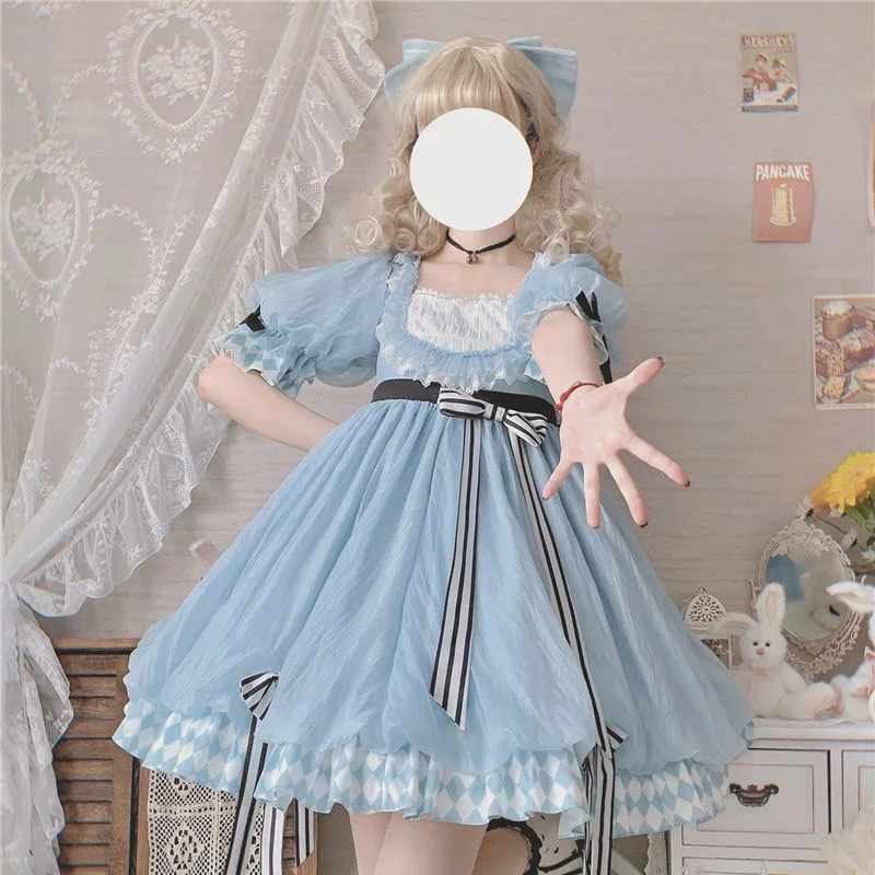 

Летнее японское платье Y2k на бретельках, милое кружевное милое мини-платье в стиле Хай-стрит, мягкое платье для девушек в стиле Харадзюку, те...