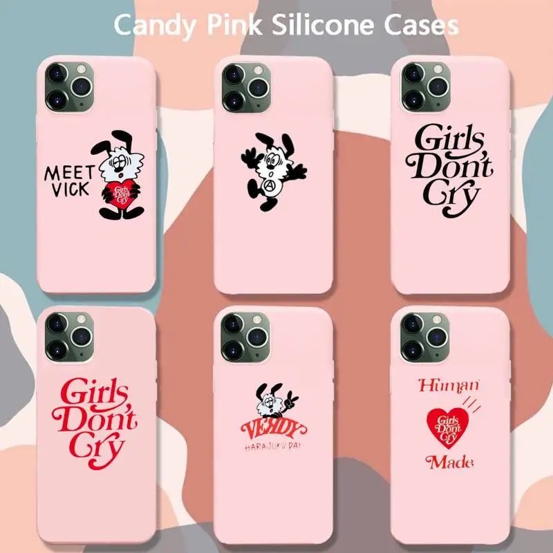 

VERDY HARAJUKU DAY Phone Case For Iphone 6 6s 7 8 Plus XR X XS XSmax 11 12 Pro Mini Max Candy Pink Silicone Cover