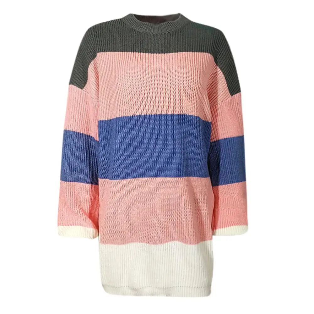 Женский свитер джемпер пуловер оверсайз розовый длинный вязаный милый большого