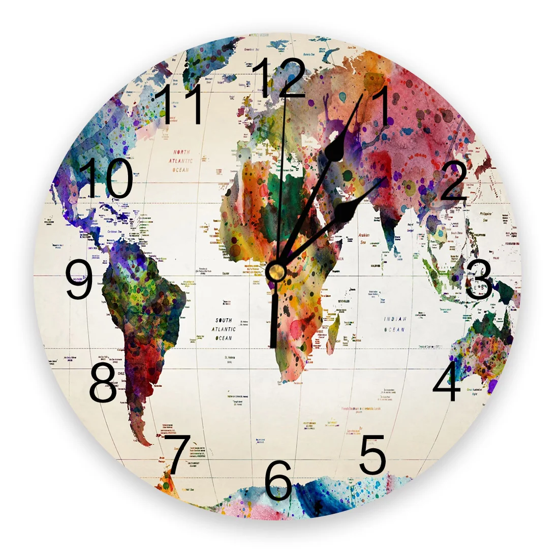 

Map Wall Clock Home Decor Bedroom Silent Oclock Watch Wall Digital Clock Wall Clock for Kids Rooms
