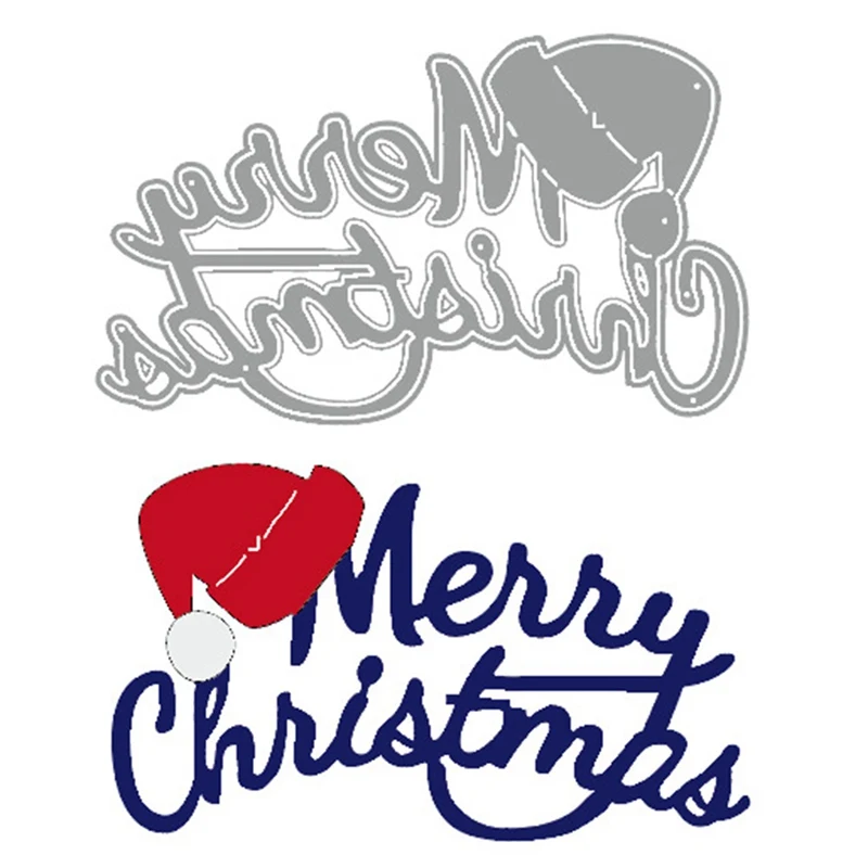 2 стиля Merry Christmas металлические режущие штампы зимние слова высечки Скрапбукинг углеродистая сталь создать штампы карты тиснение искусство