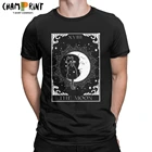 Футболка мужская с коротким рукавом и круглым вырезом, хлопок, винтажная тенниска с принтом котаЛунытарроткарты, размеры 4XL5XL6XL