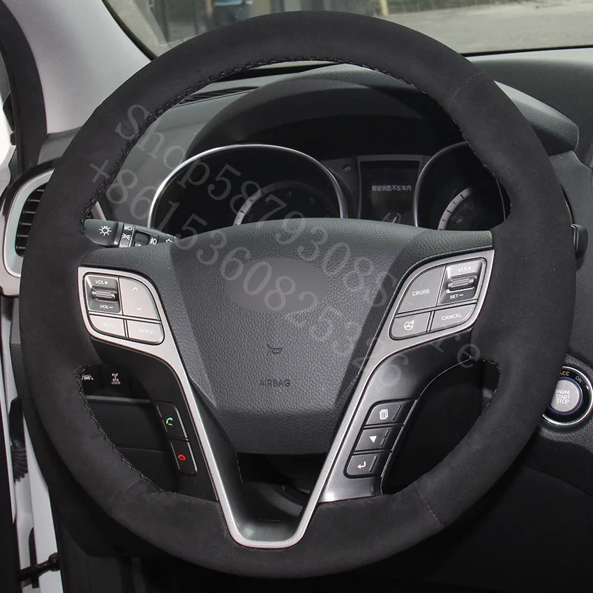 

For Peugeot Rifter 2016-2020 Basic Black Suede Car Steering Wheel Covers car accessories