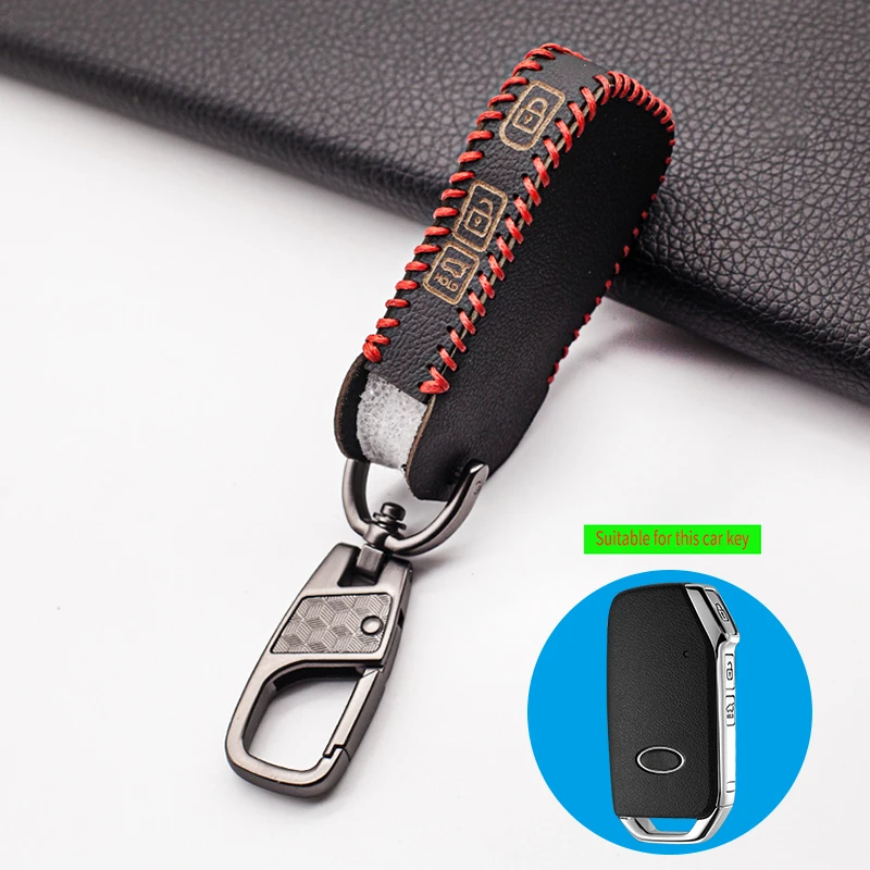 

Кожаный смарт-чехол для ключей с 3 кнопками для Kia Cerato Sportage Ceed Sorento 2017 2018 2019