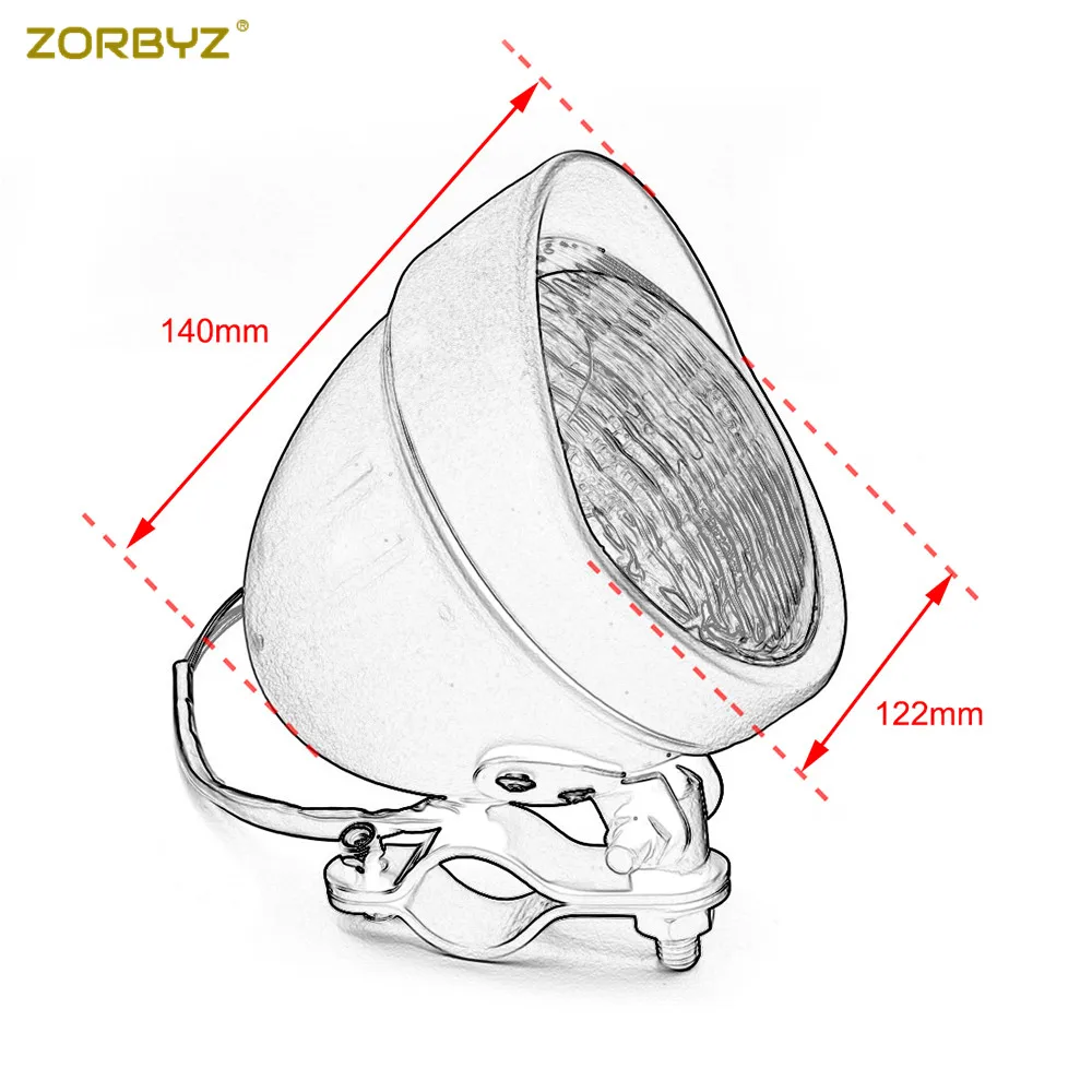 ZORBYZ мотоцикл 12 В Хромированный Ретро металлический противотуманный фонарь с