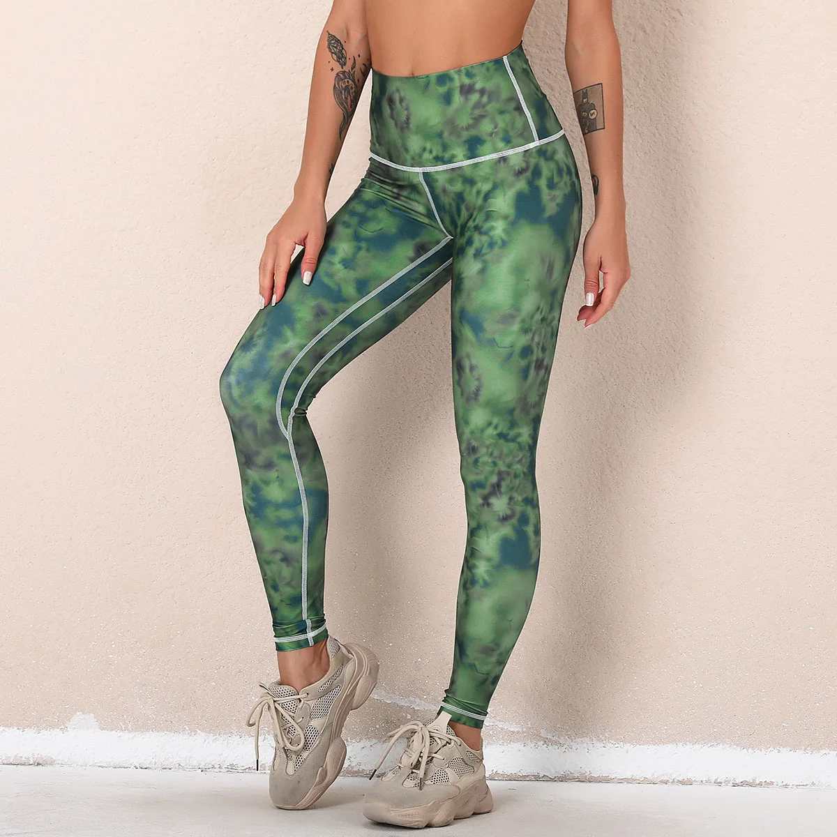 2021 Tie Dye Women Leggings High Waist Push Up Stretch Leggins Quick-Dry Running Sportswear Fitness Pants Sweatpants women's fashion