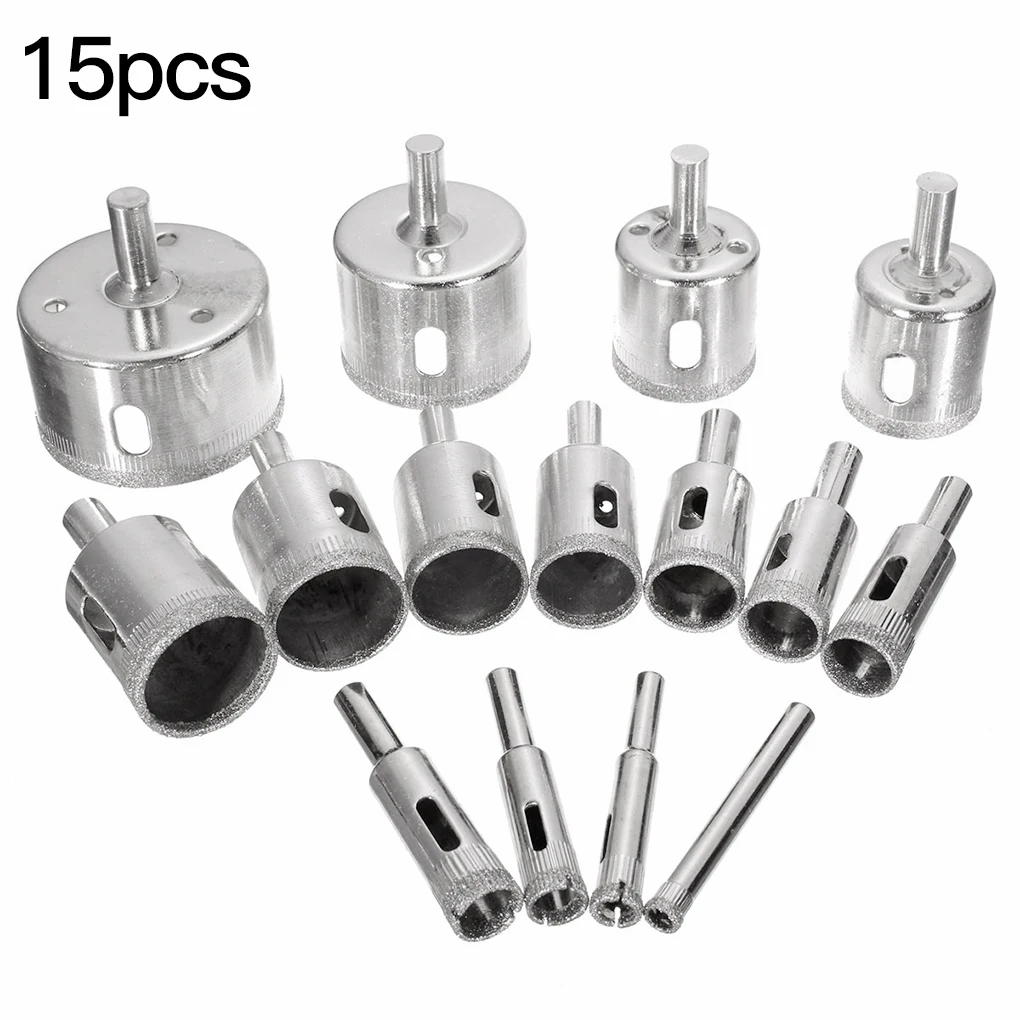 

Electric Glass Drill Set Diamond Coated Metal Drill Bit 6mm-12-18mm Ceramic Tile Hole Saw Drilling 20-28mm-50mm Woodworking Tool