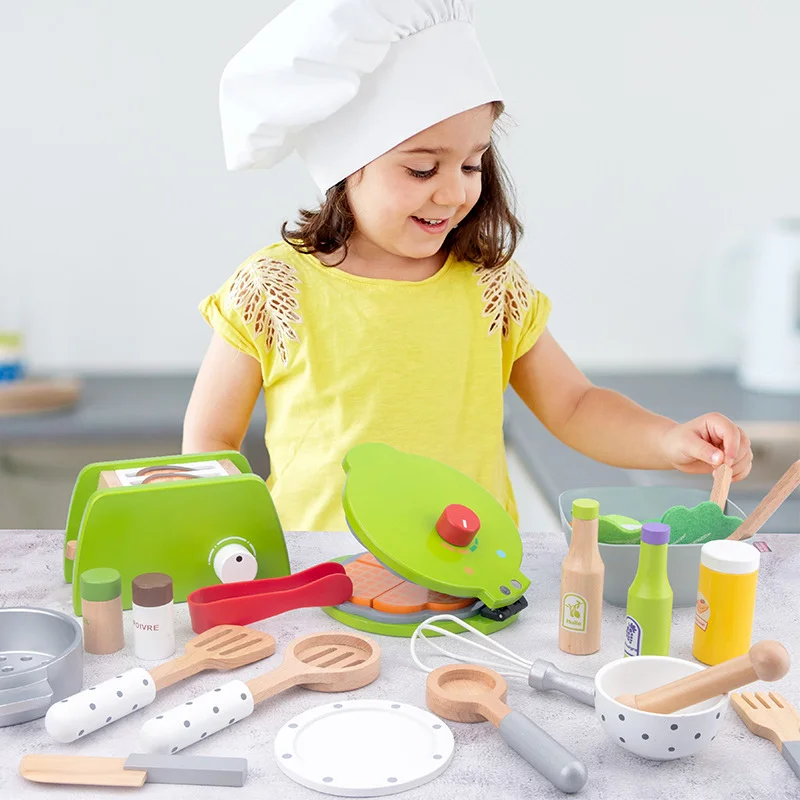 

Детские деревянные игрушки для кухни, имитация кухонных принадлежностей, резка, магнитные фрукты, овощи, ролевые игры, развивающая игрушка